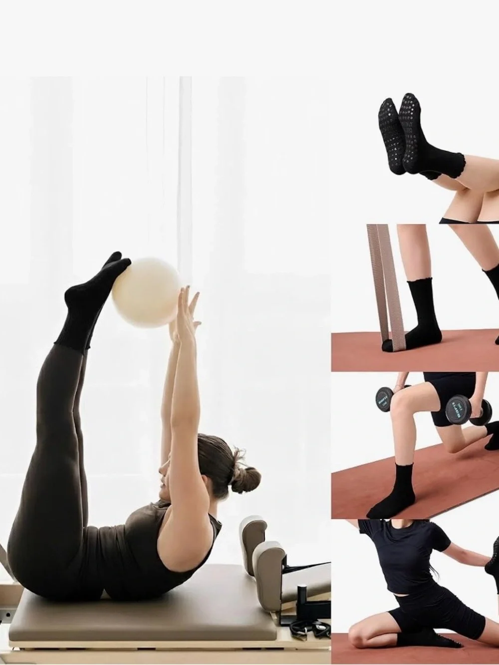 Athletic Ruffle Yoga & Pilates Socks - Black